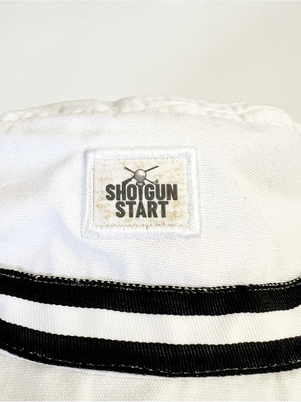 Imperial Headware White Shotgun Start Bucket Hat with Black Stripe Detail M - Picture 2 of 6